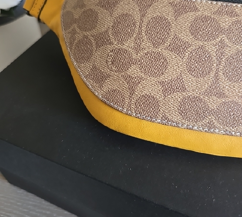 Coach Yellow and Black Logo Belt Bag - Picture 4 of 15